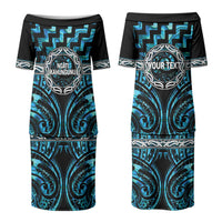 Aotearoa Ngati Kahungunu Personalised Couples Matching Puletasi and Long Sleeve Button Shirt Maori Iwi Poutama Puhoro Tattoo LT14 - Polynesian Pride