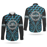 Aotearoa Ngati Kahungunu Personalised Couples Matching Tank Maxi Dress and Long Sleeve Button Shirt Maori Iwi Poutama Puhoro Tattoo LT14 - Polynesian Pride