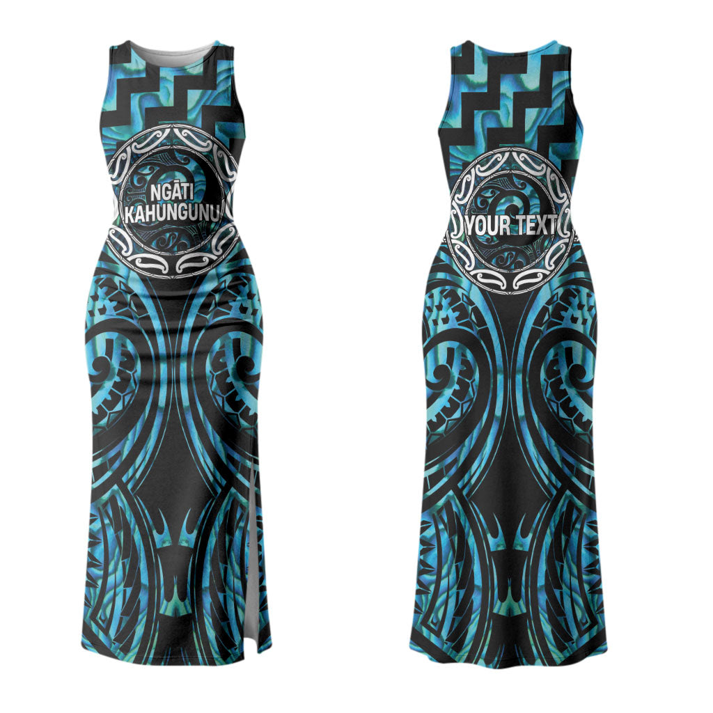 Aotearoa Ngati Kahungunu Personalised Couples Matching Tank Maxi Dress and Long Sleeve Button Shirt Maori Iwi Poutama Puhoro Tattoo LT14 - Polynesian Pride
