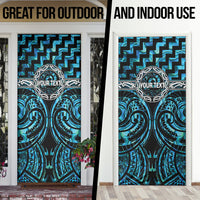 Aotearoa Ngati Kahungunu Personalised Door Cover Maori Iwi Poutama Puhoro Tattoo LT14 - Polynesian Pride