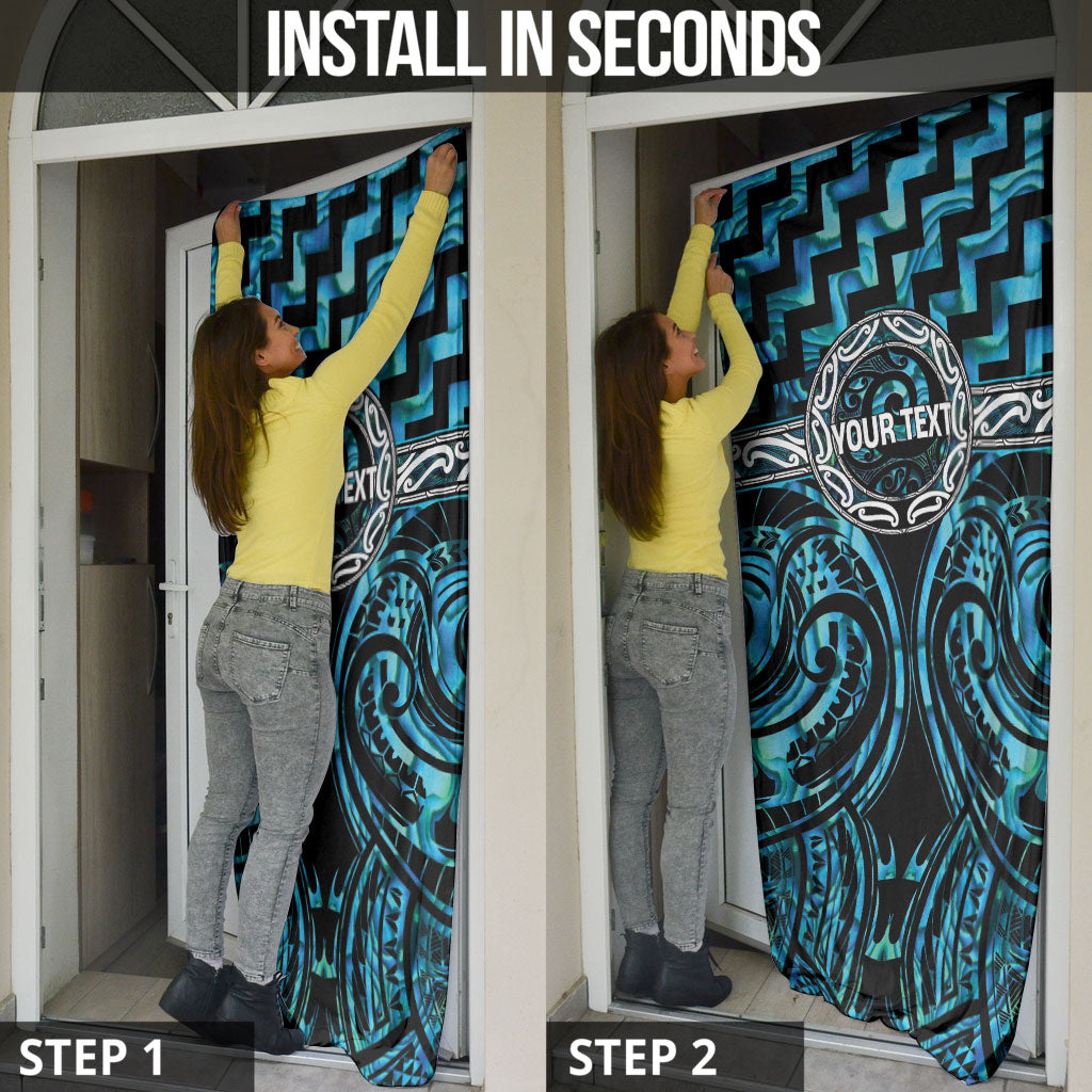 Aotearoa Ngati Kahungunu Personalised Door Cover Maori Iwi Poutama Puhoro Tattoo LT14 - Polynesian Pride