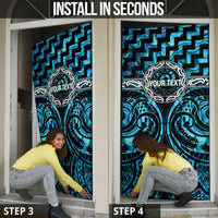 Aotearoa Ngati Kahungunu Personalised Door Cover Maori Iwi Poutama Puhoro Tattoo LT14 - Polynesian Pride