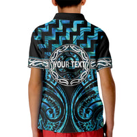 Aotearoa Ngati Kahungunu Personalised Kid Polo Shirt Maori Iwi Poutama Puhoro Tattoo LT14 - Polynesian Pride