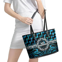 Aotearoa Ngati Kahungunu Leather Tote Bag Maori Iwi Poutama Puhoro Tattoo LT14 - Polynesian Pride