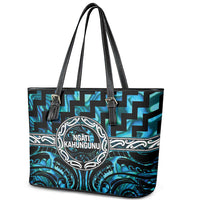 Aotearoa Ngati Kahungunu Leather Tote Bag Maori Iwi Poutama Puhoro Tattoo LT14 - Polynesian Pride