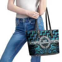 Aotearoa Ngati Kahungunu Leather Tote Bag Maori Iwi Poutama Puhoro Tattoo LT14 - Polynesian Pride