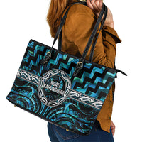 Aotearoa Ngati Kahungunu Leather Tote Bag Maori Iwi Poutama Puhoro Tattoo LT14 - Polynesian Pride