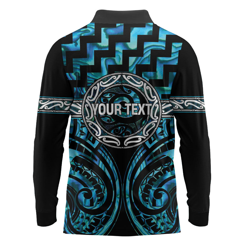 Aotearoa Ngati Kahungunu Personalised Long Sleeve Polo Shirt Maori Iwi Poutama Puhoro Tattoo LT14 - Polynesian Pride
