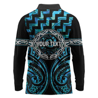 Aotearoa Ngati Kahungunu Personalised Long Sleeve Polo Shirt Maori Iwi Poutama Puhoro Tattoo LT14 - Polynesian Pride