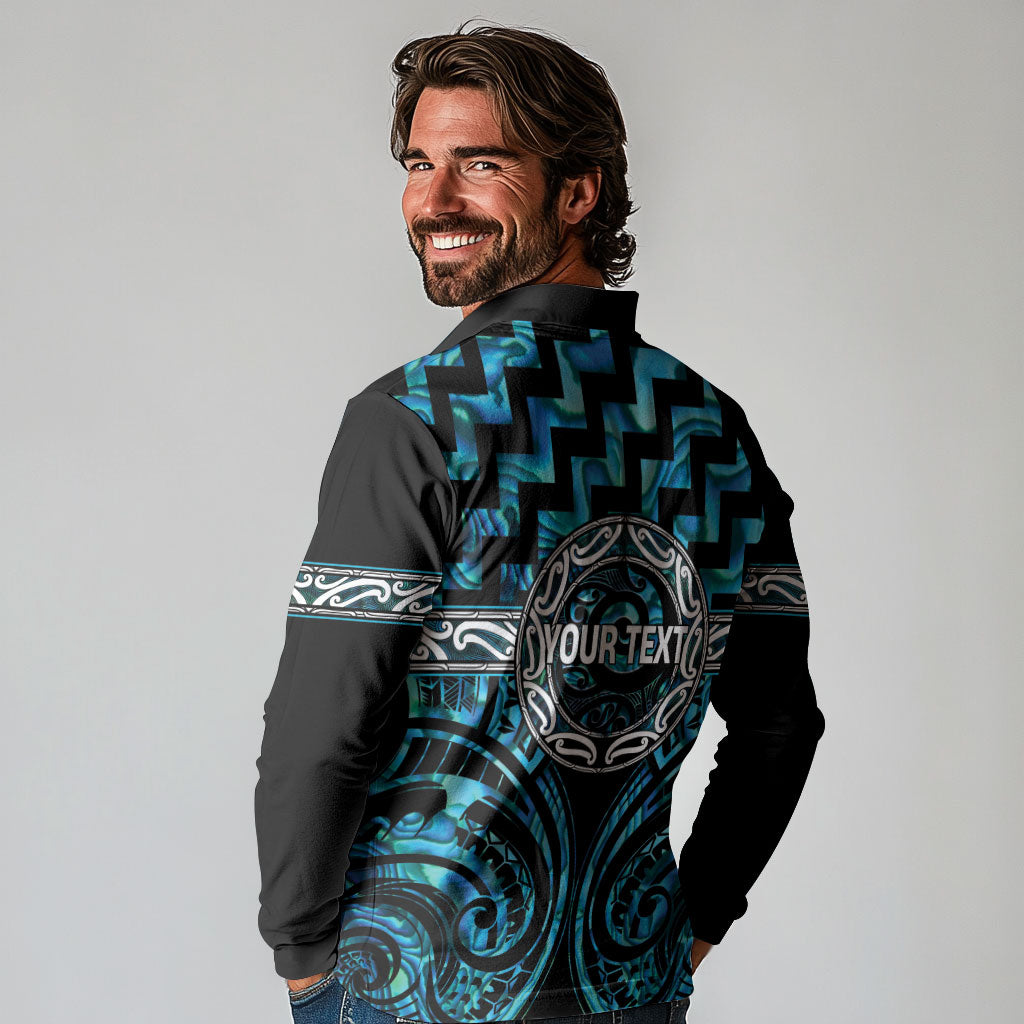 Aotearoa Ngati Kahungunu Personalised Long Sleeve Polo Shirt Maori Iwi Poutama Puhoro Tattoo LT14 - Polynesian Pride