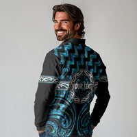 Aotearoa Ngati Kahungunu Personalised Long Sleeve Polo Shirt Maori Iwi Poutama Puhoro Tattoo LT14 - Polynesian Pride