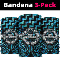 Aotearoa Ngati Kahungunu Neck Gaiter Maori Iwi Poutama Puhoro Tattoo LT14 package One Size: 25*50cm Turquoise - Polynesian Pride