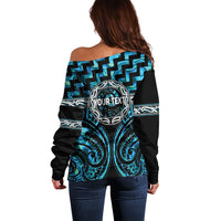 Aotearoa Ngati Kahungunu Personalised Off Shoulder Sweater Maori Iwi Poutama Puhoro Tattoo LT14 - Polynesian Pride