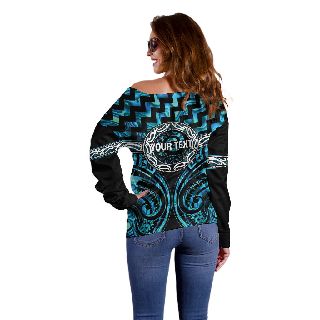 Aotearoa Ngati Kahungunu Personalised Off Shoulder Sweater Maori Iwi Poutama Puhoro Tattoo LT14 - Polynesian Pride