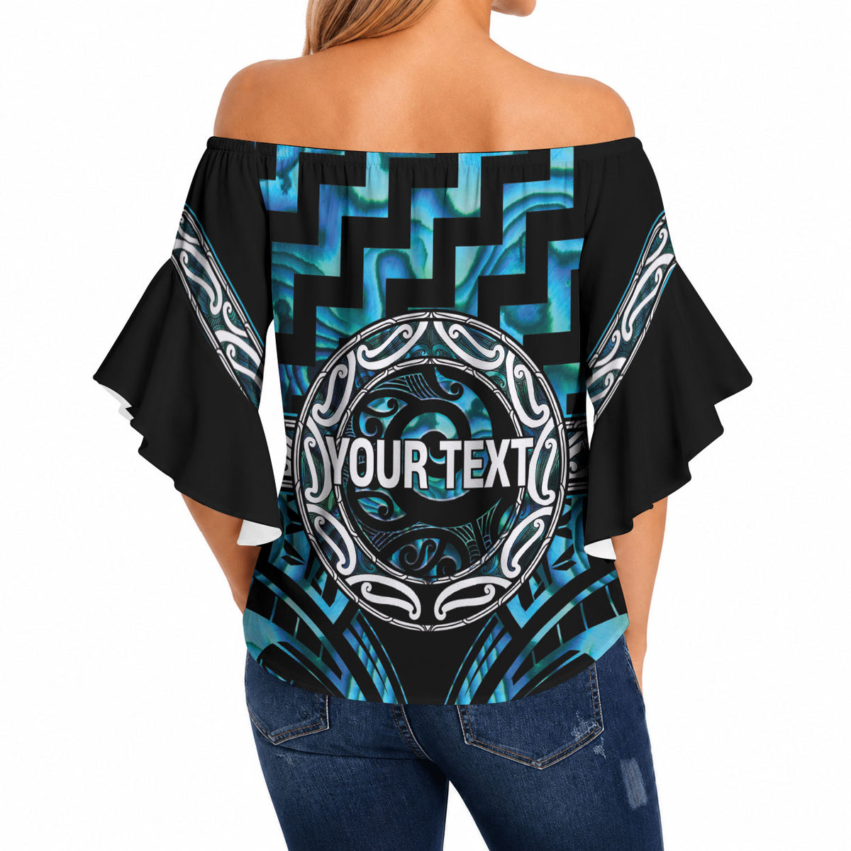 Aotearoa Ngati Kahungunu Personalised Off Shoulder Wrap Waist Top Maori Iwi Poutama Puhoro Tattoo LT14 - Polynesian Pride