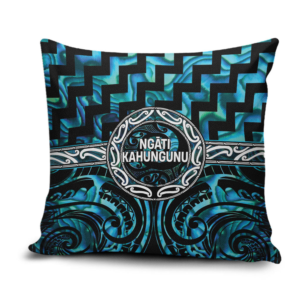 Aotearoa Ngati Kahungunu Pillow Cover Maori Iwi Poutama Puhoro Tattoo LT14 Turquoise - Polynesian Pride