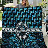 Aotearoa Ngati Kahungunu Quilt Maori Iwi Poutama Puhoro Tattoo LT14 Turquoise - Polynesian Pride