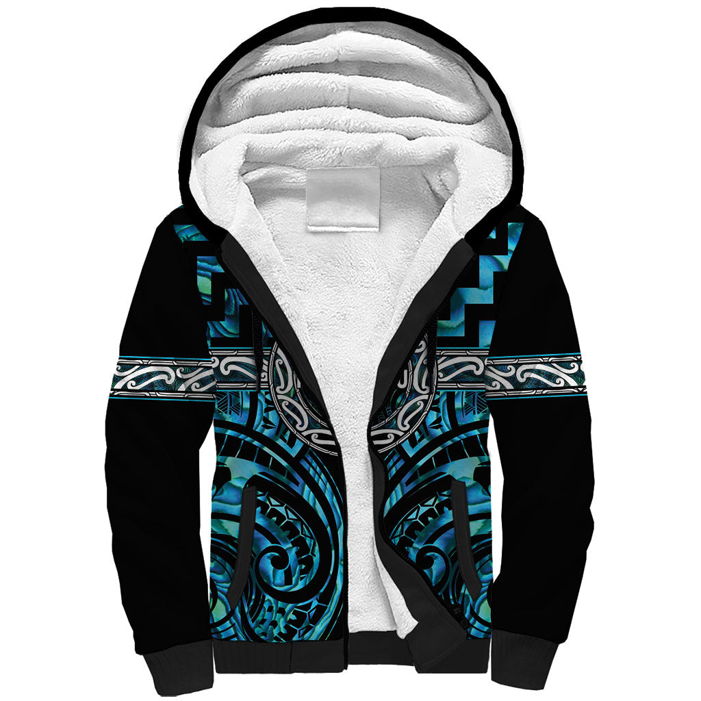 Aotearoa Ngati Kahungunu Personalised Sherpa Hoodie Maori Iwi Poutama Puhoro Tattoo LT14 Unisex Turquoise - Polynesian Pride