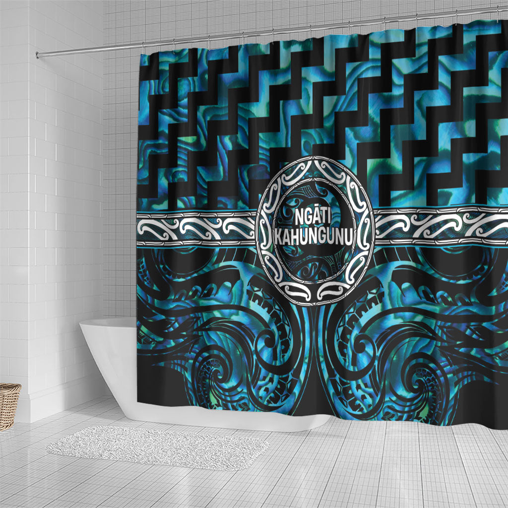 Aotearoa Ngati Kahungunu Shower Curtain Maori Iwi Poutama Puhoro Tattoo LT14 - Polynesian Pride