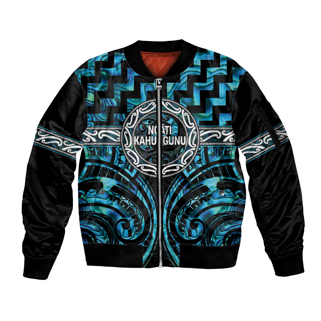 Aotearoa Ngati Kahungunu Personalised Sleeve Zip Bomber Jacket Maori Iwi Poutama Puhoro Tattoo LT14 Unisex Turquoise - Polynesian Pride