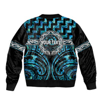 Aotearoa Ngati Kahungunu Personalised Sleeve Zip Bomber Jacket Maori Iwi Poutama Puhoro Tattoo LT14 - Polynesian Pride