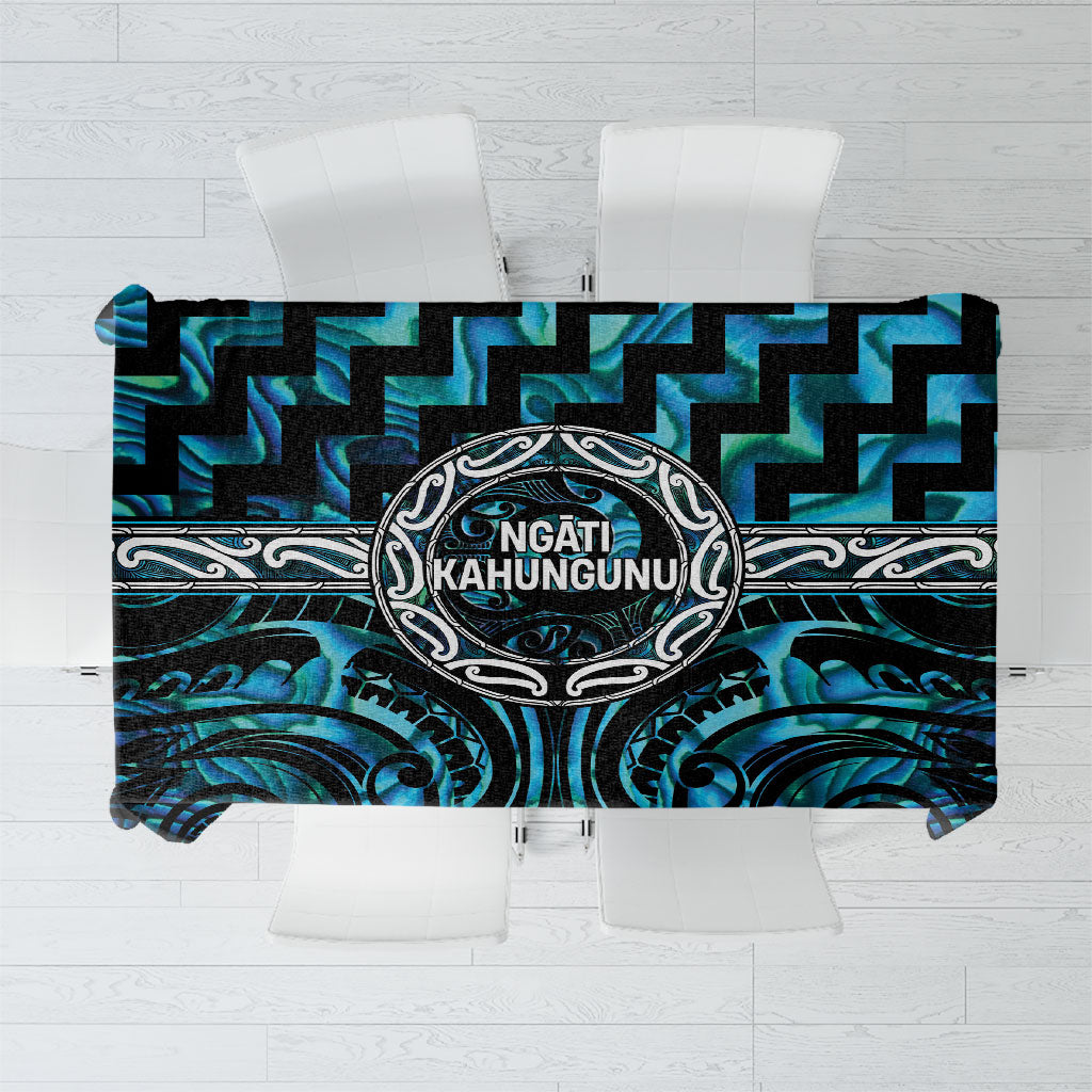 Aotearoa Ngati Kahungunu Tablecloth Maori Iwi Poutama Puhoro Tattoo LT14 Turquoise - Polynesian Pride