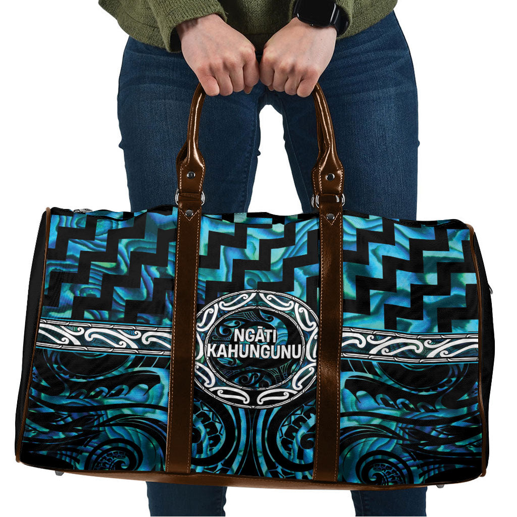 Aotearoa Ngati Kahungunu Travel Bag Maori Iwi Poutama Puhoro Tattoo LT14 Turquoise - Polynesian Pride