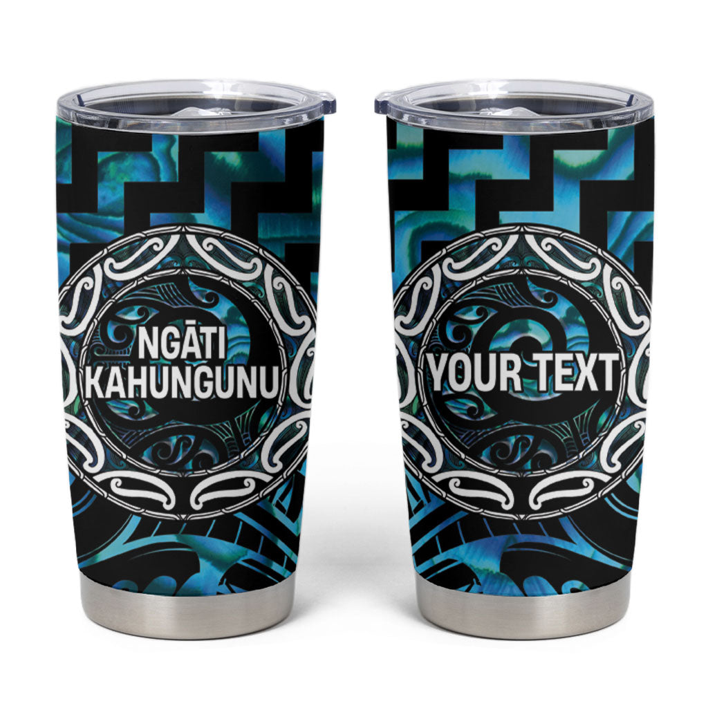 Aotearoa Ngati Kahungunu Personalised Tumbler Cup Maori Iwi Poutama Puhoro Tattoo LT14 Turquoise - Polynesian Pride