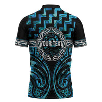 Aotearoa Ngati Kahungunu Personalised Zipper Polo Shirt Maori Iwi Poutama Puhoro Tattoo LT14 - Polynesian Pride