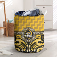 Aotearoa Ngati Whatua Laundry Basket Maori Iwi Poutama Puhoro Tattoo LT14 Yellow - Polynesian Pride