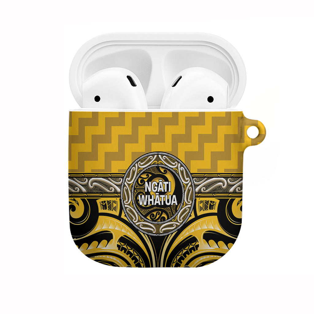 Aotearoa Ngati Whatua AirPods Case Maori Iwi Poutama Puhoro Tattoo LT14 Yellow - Polynesian Pride