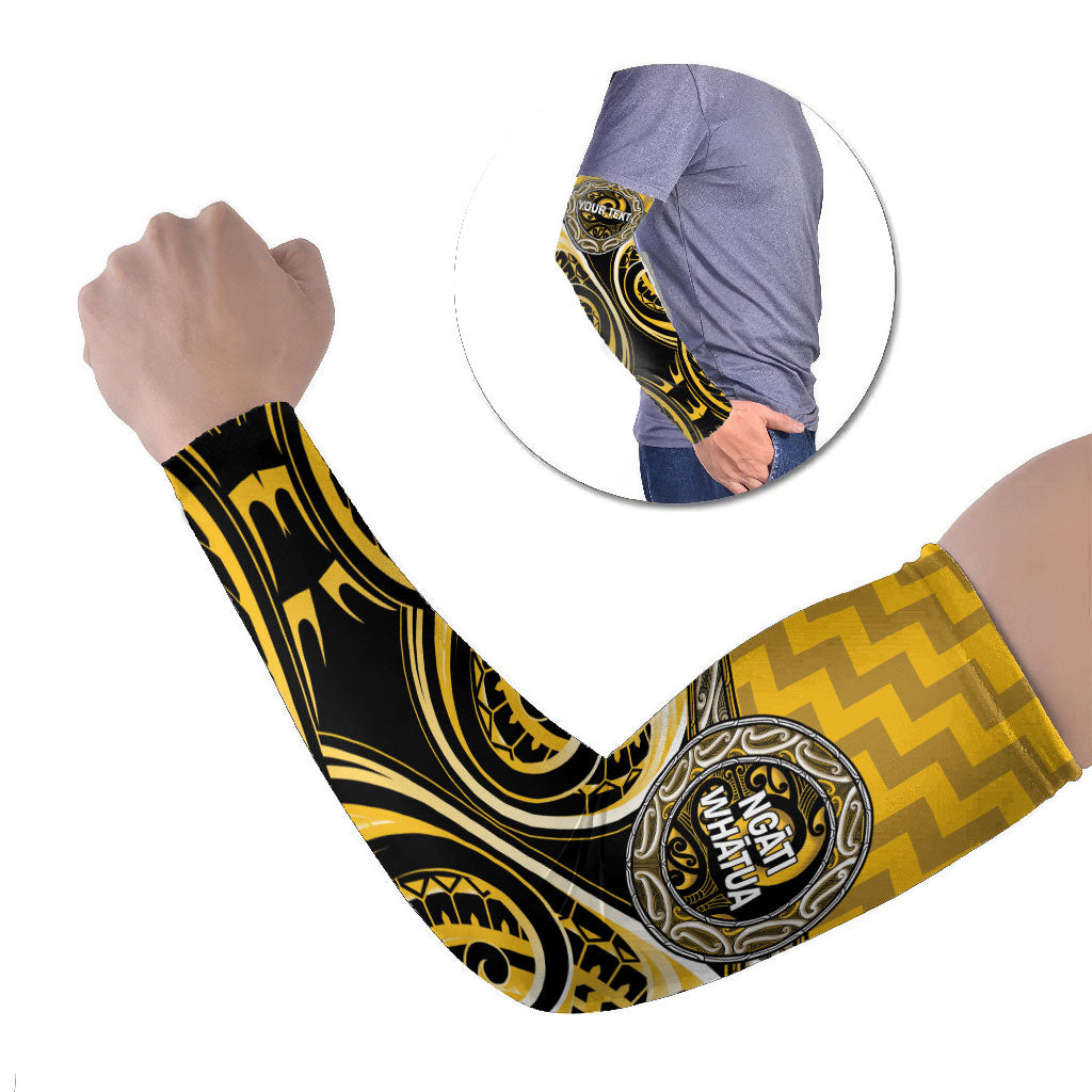 Aotearoa Ngati Whatua Personalised Arm Sleeves Maori Iwi Poutama Puhoro Tattoo LT14 Set of 2 Yellow - Polynesian Pride