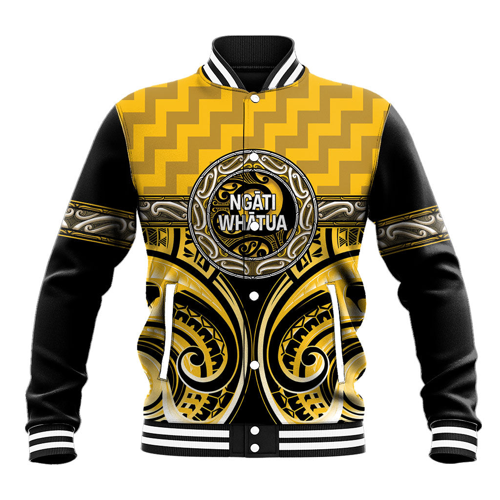 Aotearoa Ngati Whatua Personalised Baseball Jacket Maori Iwi Poutama Puhoro Tattoo LT14 Unisex Yellow - Polynesian Pride