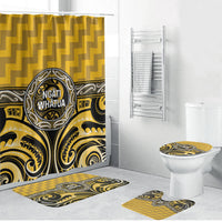 Aotearoa Ngati Whatua Bathroom Set Maori Iwi Poutama Puhoro Tattoo LT14 Bathroom Set (4 pcs) Yellow - Polynesian Pride
