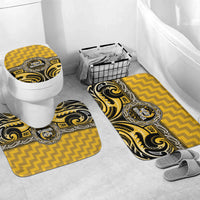 Aotearoa Ngati Whatua Bathroom Set Maori Iwi Poutama Puhoro Tattoo LT14 Mat Set Only (3 pcs) One Size Yellow - Polynesian Pride