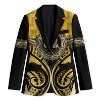 Aotearoa Ngati Whatua Personalised Blazer Maori Iwi Poutama Puhoro Tattoo LT14 Unisex Yellow - Polynesian Pride