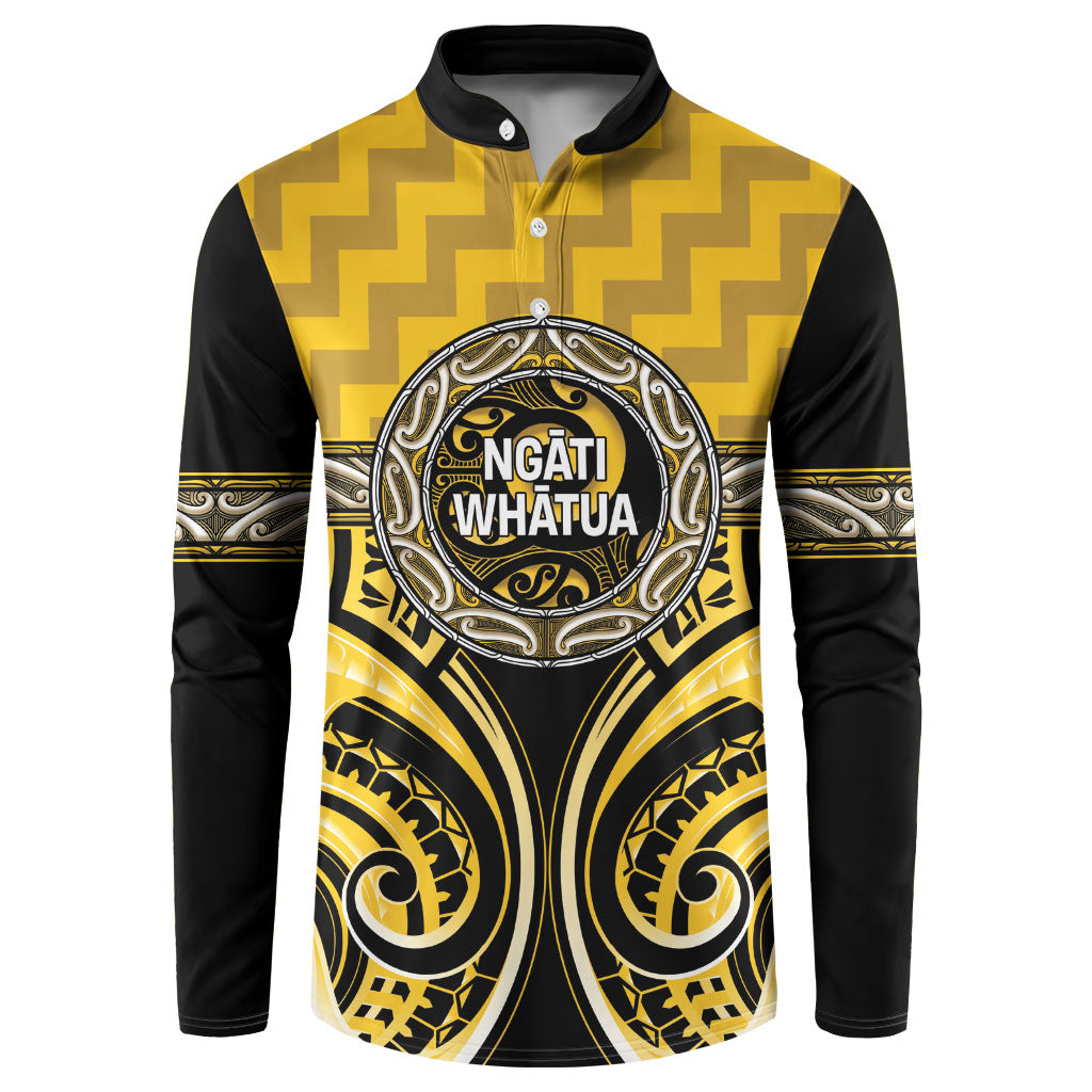 Aotearoa Ngati Whatua Personalised Button Sweatshirt Maori Iwi Poutama Puhoro Tattoo LT14 Yellow - Polynesian Pride
