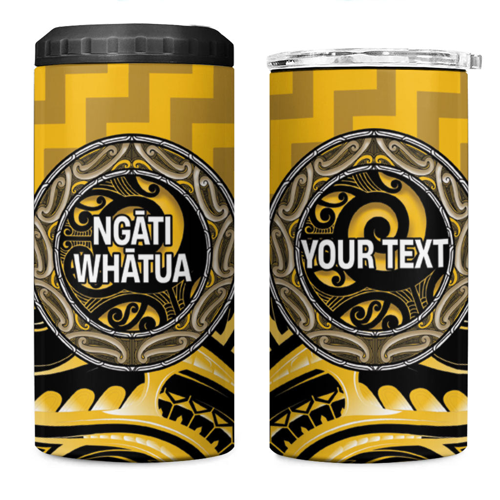 Aotearoa Ngati Whatua Personalised 4 in 1 Can Cooler Tumbler Maori Iwi Poutama Puhoro Tattoo LT14 One Size: 16 oz Yellow - Polynesian Pride