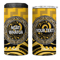 Aotearoa Ngati Whatua Personalised 4 in 1 Can Cooler Tumbler Maori Iwi Poutama Puhoro Tattoo LT14 One Size: 16 oz Yellow - Polynesian Pride