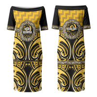 Aotearoa Ngati Whatua Personalised Couples Matching Puletasi and Long Sleeve Button Shirt Maori Iwi Poutama Puhoro Tattoo LT14 - Polynesian Pride