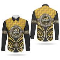 Aotearoa Ngati Whatua Personalised Couples Matching Summer Maxi Dress and Long Sleeve Button Shirt Maori Iwi Poutama Puhoro Tattoo LT14 - Polynesian Pride