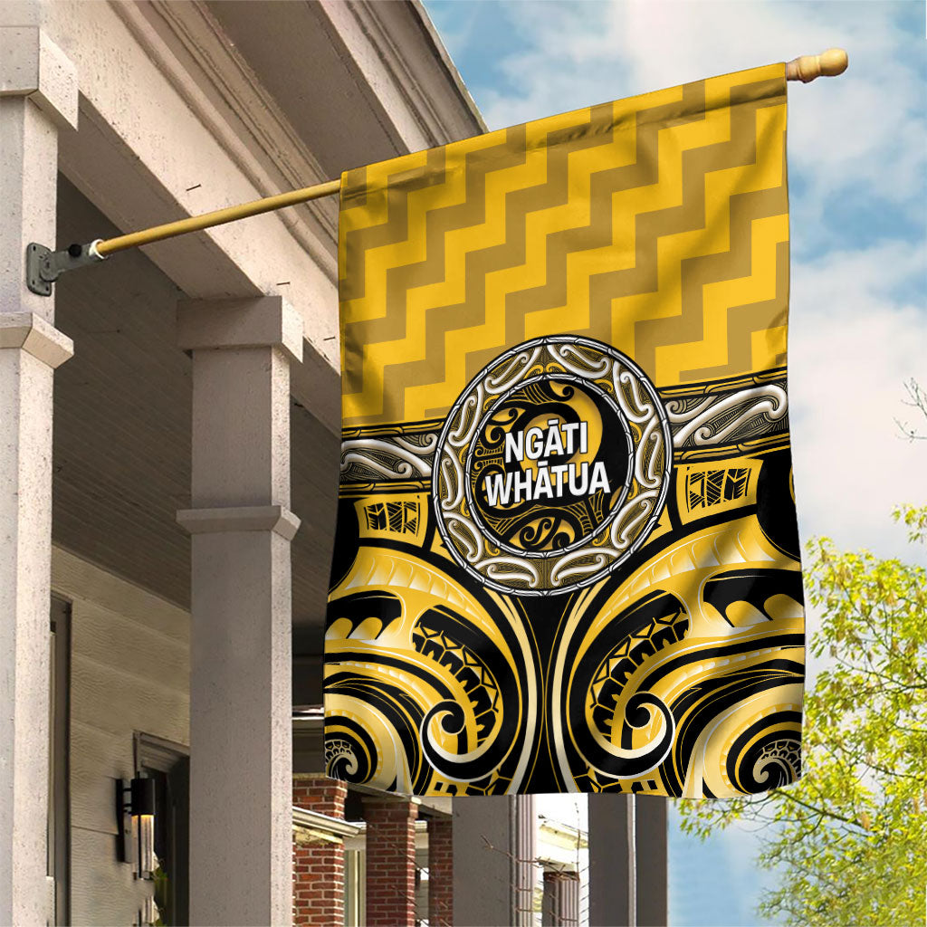 Aotearoa Ngati Whatua Garden Flag Maori Iwi Poutama Puhoro Tattoo LT14 House Flag Yellow - Polynesian Pride