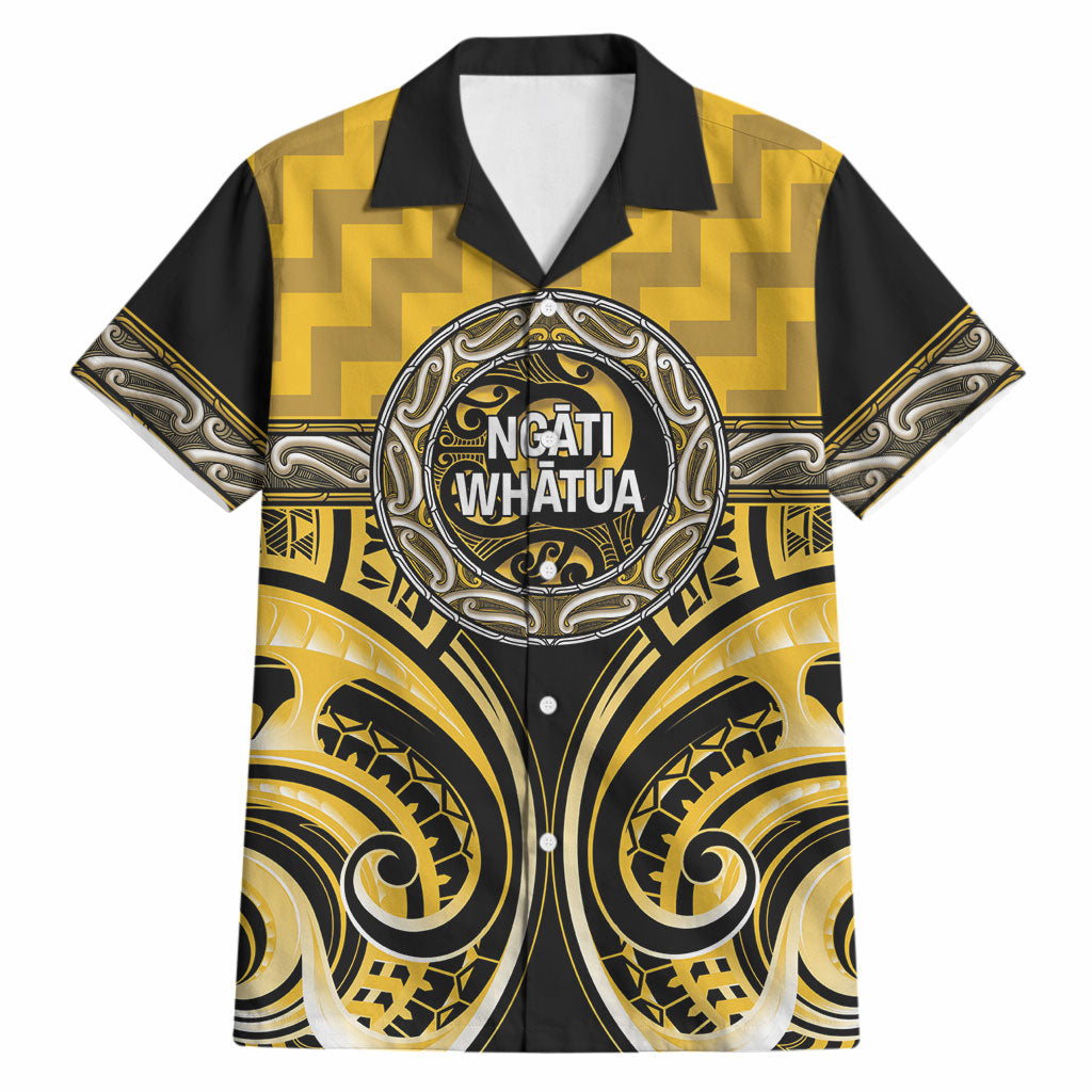 Aotearoa Ngati Whatua Personalised Hawaiian Shirt Maori Iwi Poutama Puhoro Tattoo LT14 Yellow - Polynesian Pride