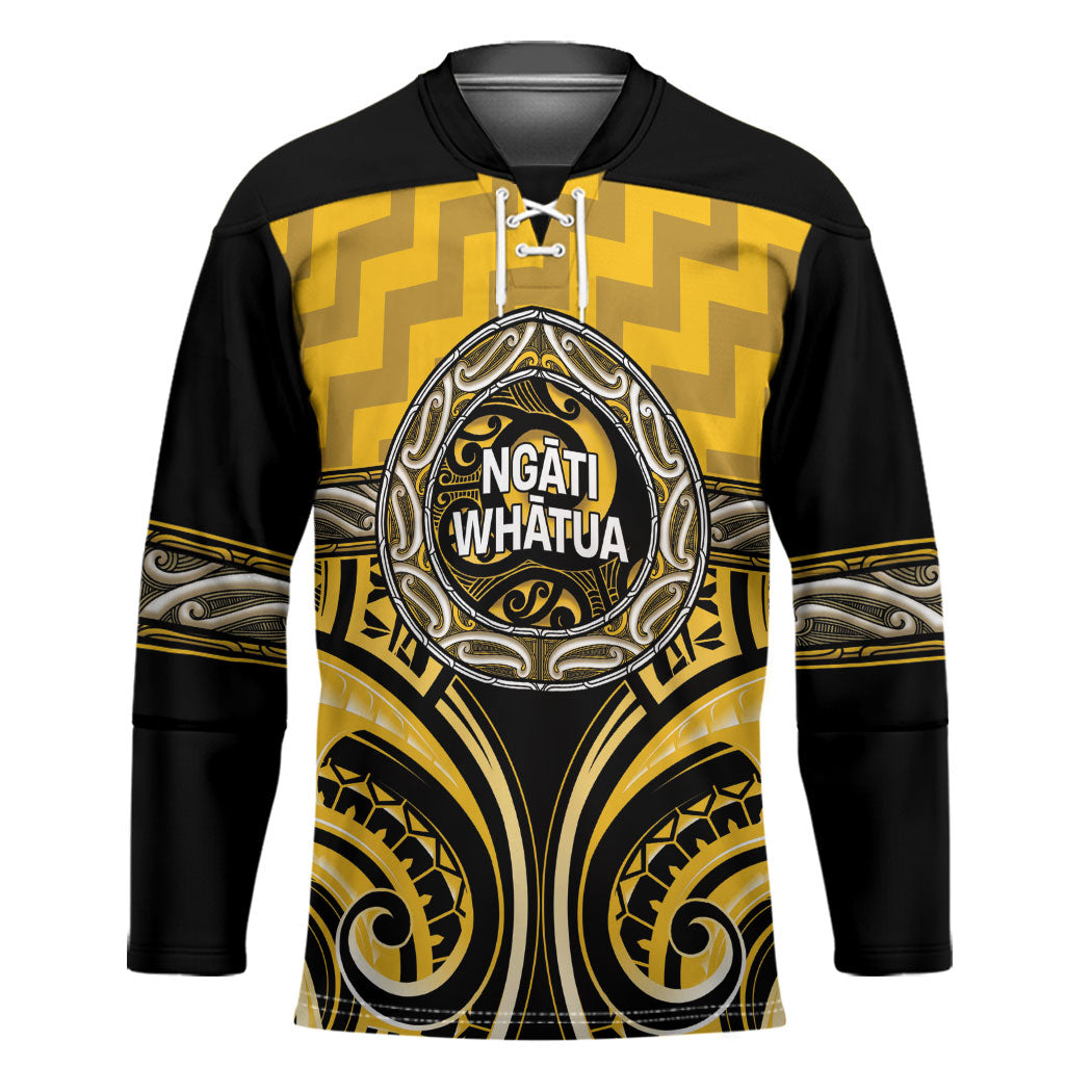 Aotearoa Ngati Whatua Personalised Hockey Jersey Maori Iwi Poutama Puhoro Tattoo LT14 Unisex Yellow - Polynesian Pride