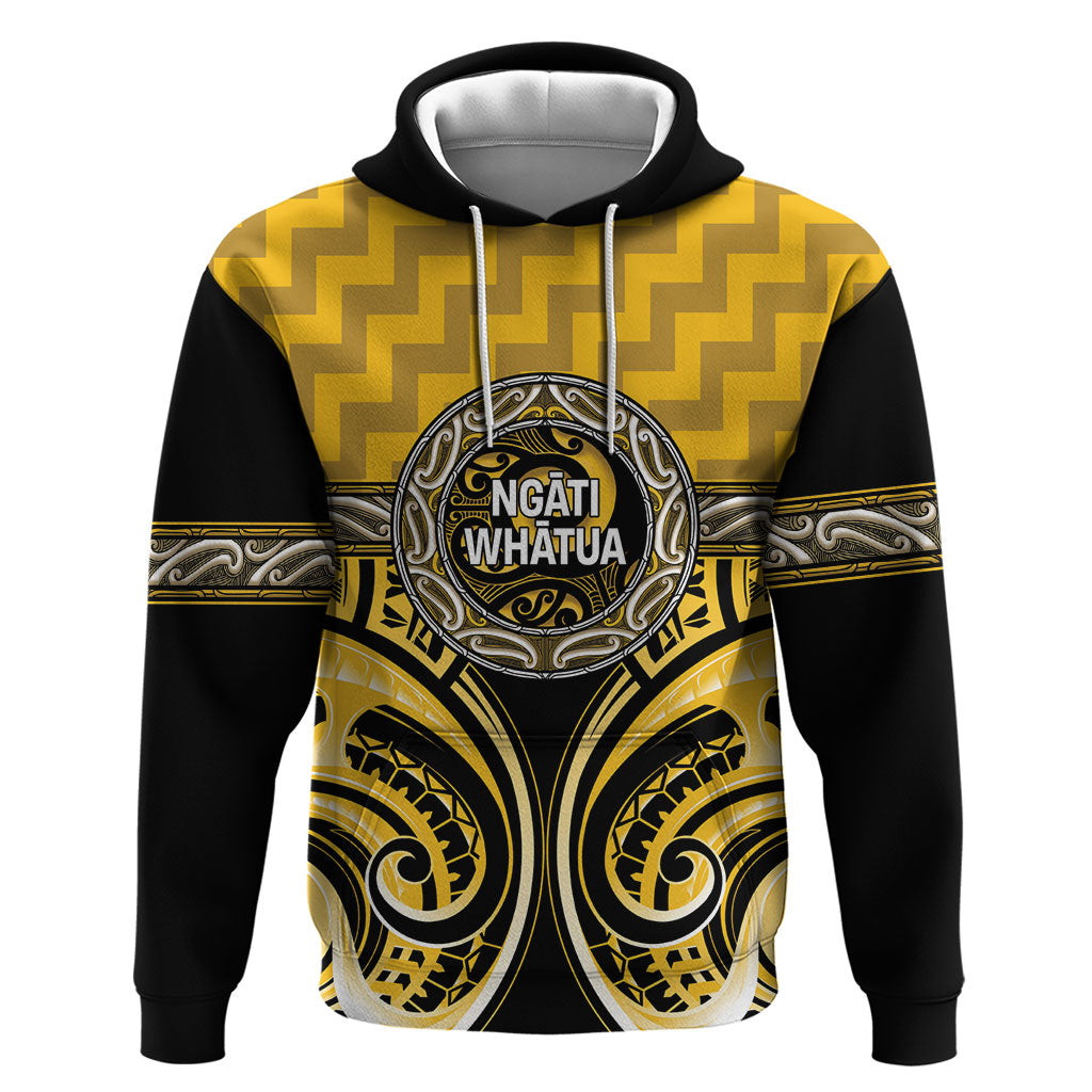 Aotearoa Ngati Whatua Personalised Hoodie Maori Iwi Poutama Puhoro Tattoo LT14 Pullover Hoodie Yellow - Polynesian Pride