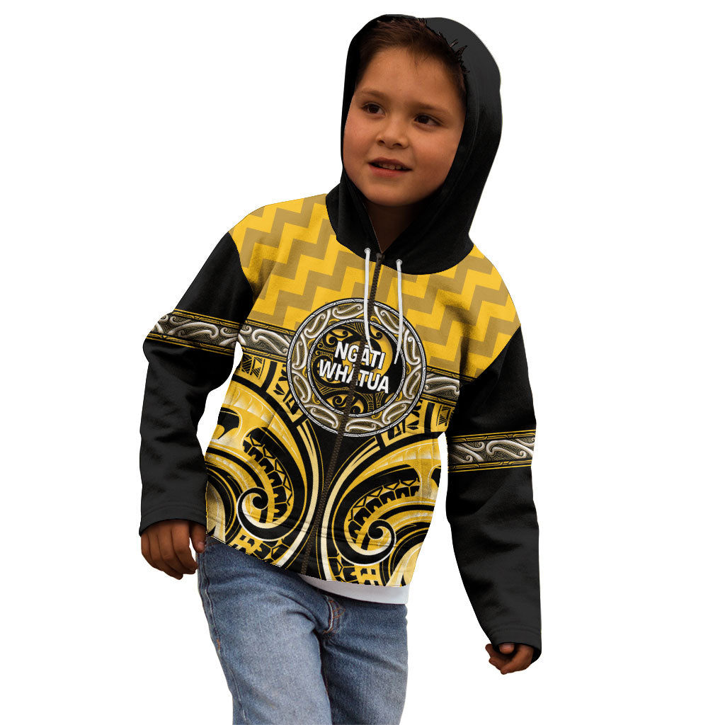 Aotearoa Ngati Whatua Personalised Kid Hoodie Maori Iwi Poutama Puhoro Tattoo LT14 - Polynesian Pride