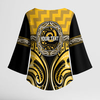 Aotearoa Ngati Whatua Personalised Kimono Sleeve Blouse Maori Iwi Poutama Puhoro Tattoo LT14 - Polynesian Pride