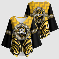Aotearoa Ngati Whatua Personalised Kimono Sleeve Blouse Maori Iwi Poutama Puhoro Tattoo LT14 - Polynesian Pride