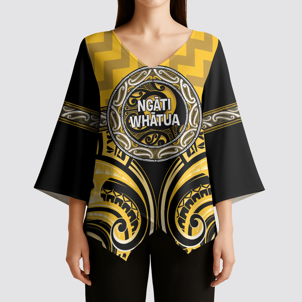 Aotearoa Ngati Whatua Personalised Kimono Sleeve Blouse Maori Iwi Poutama Puhoro Tattoo LT14 - Polynesian Pride