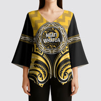 Aotearoa Ngati Whatua Personalised Kimono Sleeve Blouse Maori Iwi Poutama Puhoro Tattoo LT14 - Polynesian Pride